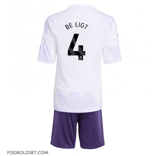 Manchester United Matthijs de Ligt #4 Udebane Trøje Børn 2025-26 Kortærmet (+ Korte bukser)